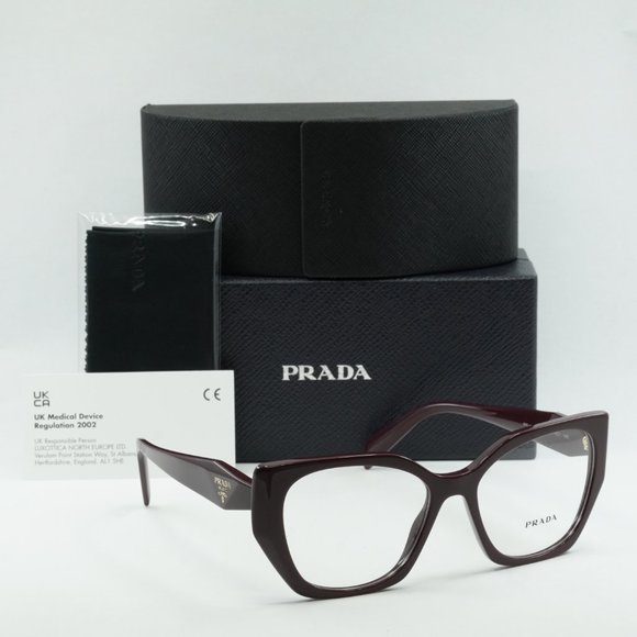 💯 NEW PRADA  PR18WV VIY1O1 BURGUNDY EYEGLASSES - Picture 10 of 10